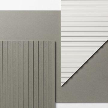 All new facade panel with a linear grooved surface – Swisspearl® Largo Gravial
