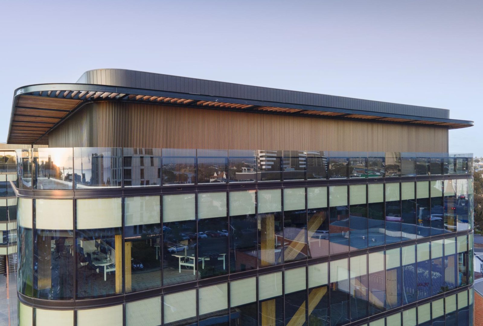 Upper Terrace of the Wurriki Nyal Civic Centre captured with Drone Footage showcasing ZINTL cladding.